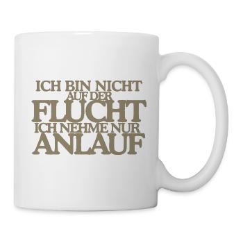 Keine Flucht Nur Anlauf Lustiges Retro Design - Tasse - Weiß - Rechts