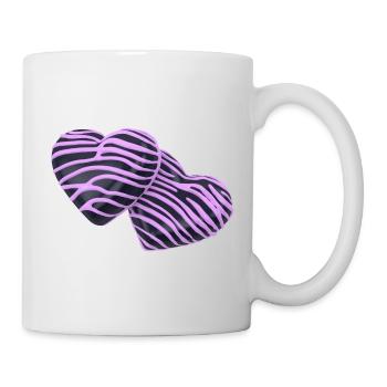 Pink Hearts on Black - Mug - white - Right