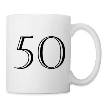 50. 50 JAHRE. 50-JÄHRIGES JUBILÄUM. 50-JÄHRIGES JUBILÄUM. - Tasse - Weiß - Rechts