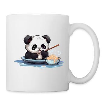 Kawaii Panda in a Noodle Bowl - Mug - white - Right