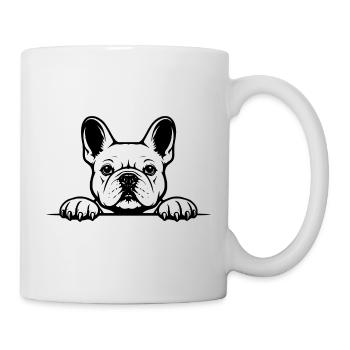 Französische Bulldogge schwarzweiss - Tasse - Weiß - Rechts