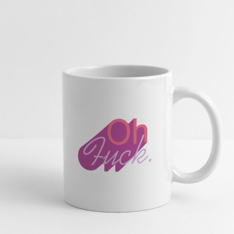 Oh merde le script en teinte violette Mug blanc