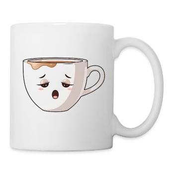 Tired Coffee Mug Cute Coffee Motif Kawaii - Mug - white - Right