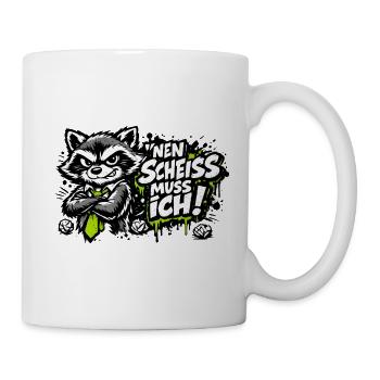 nen scheiss muss ich! - Tasse - Weiß - Rechts