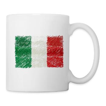 Gekritzelte italienische Flagge - Tasse - Weiß - Rechts