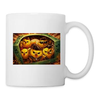 Rocking chick band in suitcase - Mug - white - Right