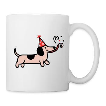 Fête Teckel Chien d’anniversaire - Mug blanc - blanc - Droite