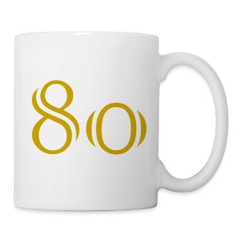 80. 80 JAHRE. 80. JUBILÄUM. 80-JAHRES-JUBILÄUM. - Tasse - Weiß - Rechts