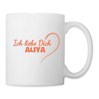 Aliya als Herz - Tasse - Weiß - Rechts