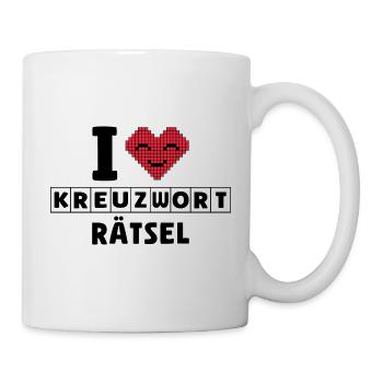 Ich liebe Kreuzworträtzel, Denksport - Tasse - Weiß - Rechts