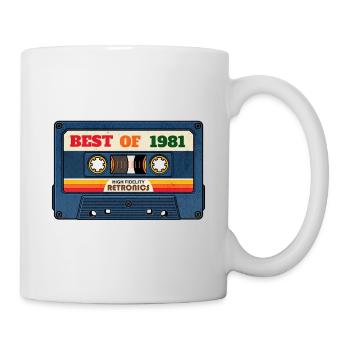 Best of 1981 – Retro Mixtape im Vintage-Look - Tasse - Weiß - Rechts