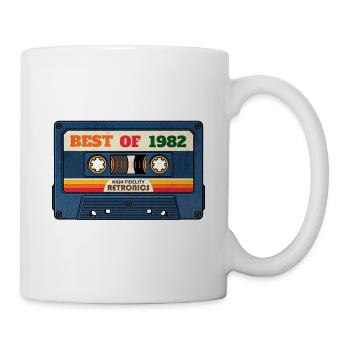 Best of 1982 – Retro Mixtape im Vintage-Look - Tasse - Weiß - Rechts