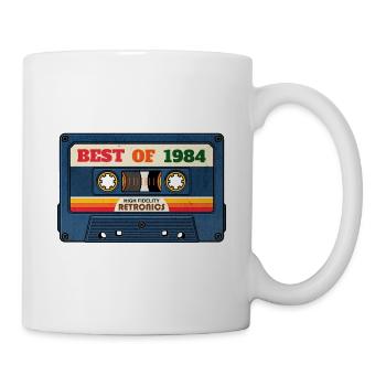 Best of 1984 – Retro Mixtape im Vintage-Look - Tasse - Weiß - Rechts