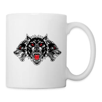 Dog Cerberus Totem Three Heads Red Eyes - Mug - white - Right