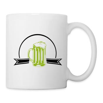 Grüner Neon Bierkrug Outline - Tasse - Weiß - Rechts