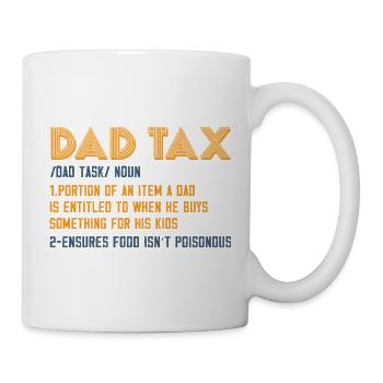 Papa-Steuer-Tee: Kinderausrüstungs-Perk - Tasse - Weiß - Rechts