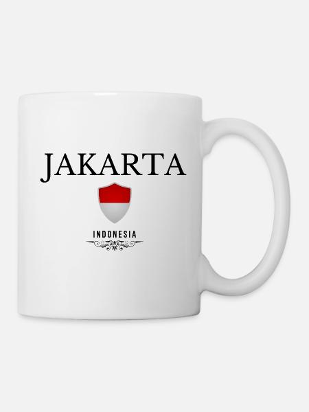 Souvenir-Jakarta, elegantes Jakarta-Design - Tasse - Weiß