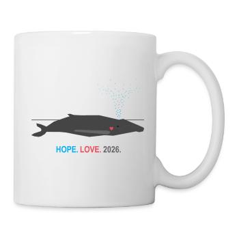Minimalist Whale HOPE LOVE 2026 | Wal Herz Design - Mug - white - Right