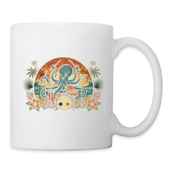 Tropical Octopus Drummer - Mug - white - Right