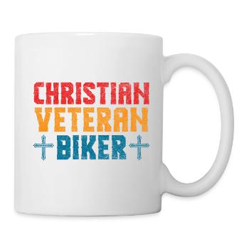 Christian Veteran Biker Faith Rider Design - Mug - white - Right
