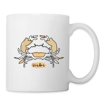 Krebs Beige Küstenillustration Sternzeichen  - Tasse - Weiß - Rechts