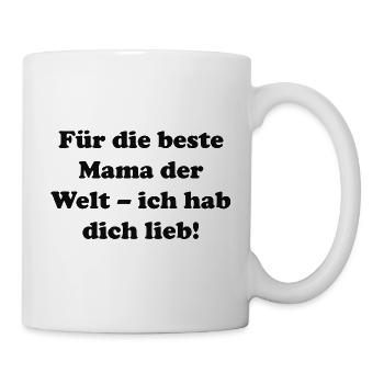 Beste Mama der Welt Liebesbotschaft - Tasse - Weiß - Rechts