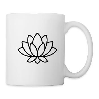 Minimalistische Lotusblüte - Tasse - Weiß - Rechts