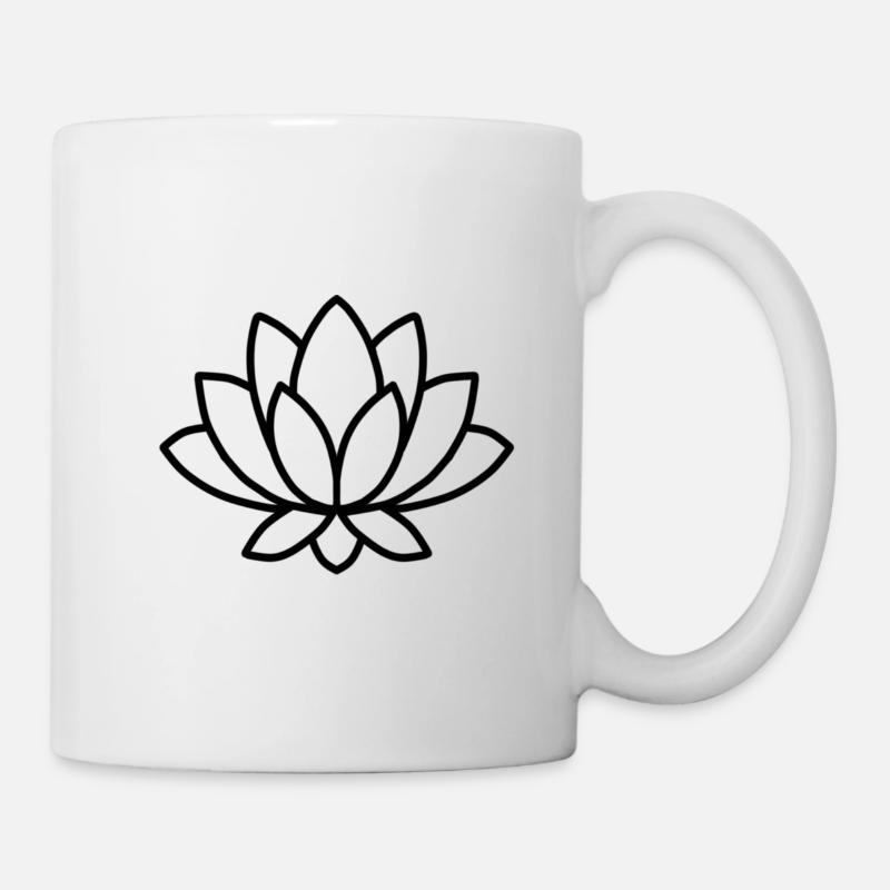 Minimalist Lotus Flower - Mug - white