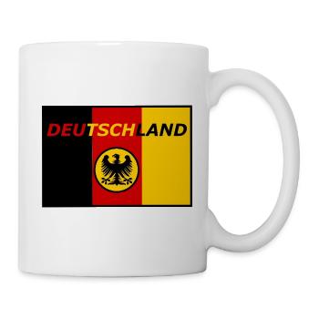 Deutschland Flagge mit Adler - Tasse - Weiß - Rechts