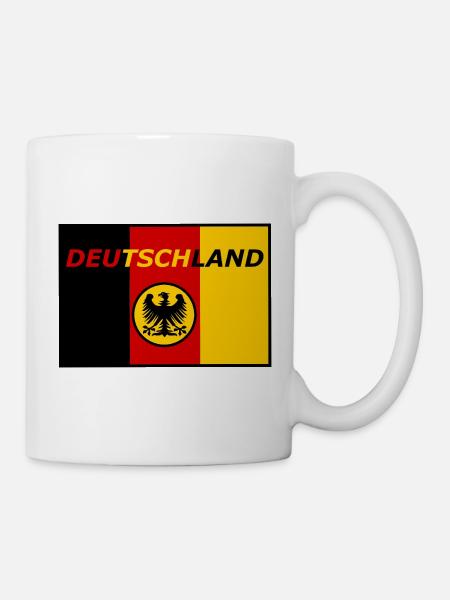 Deutschland Flagge mit Adler - Tasse - Weiß