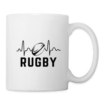 Rugby battement de coeur cadeau joueur de rugby - Mug blanc - blanc - Droite