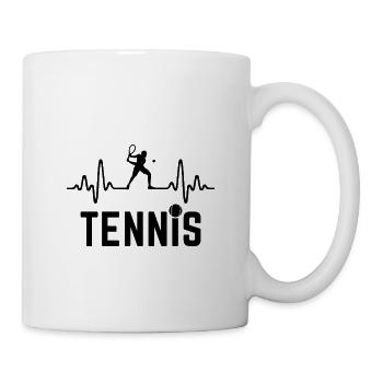 tennis heartbeat tennis player - Mug - white - Right