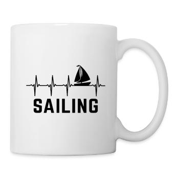 Segelherzschlag-Segelboot Segelboot Segelboot Segelboot - Tasse - Weiß - Rechts