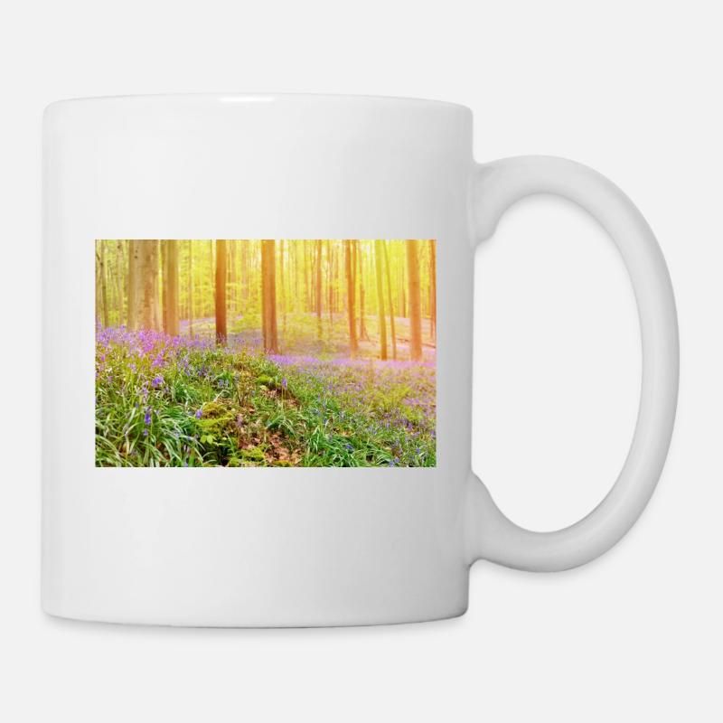 Sunlit Bluebell Forest Glow - Mug - white