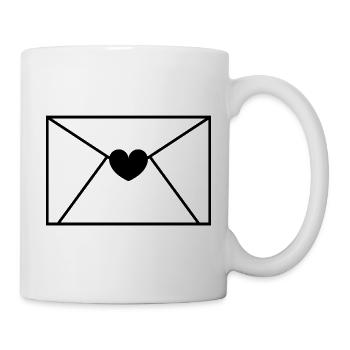 Enveloppe Lettre de cœur - Mug blanc - blanc - Droite
