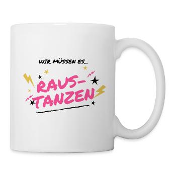 Raus Tanzen Neon Graffiti - Tasse - Weiß - Rechts