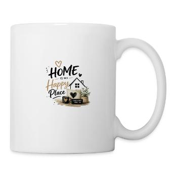 Zuhause ist mein glücklicher Ort - Tasse - Weiß - Rechts
