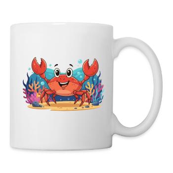 Fröhliche Unterwasserkrabbe - Tasse - Weiß - Rechts