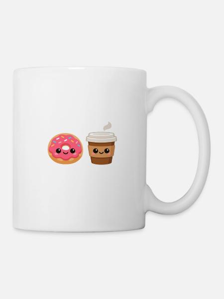 Donut- und Kaffeefreunde - Tasse - Weiß
