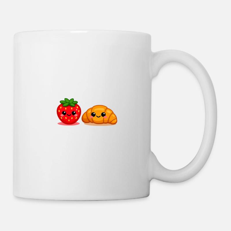 Strawberry Croissant Friends - Mug - white