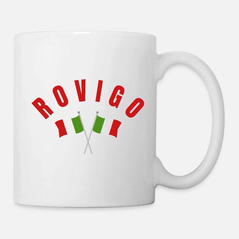 Rovigo Crossed Italian Flags Emblem - Mug - white