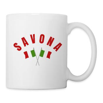 Savona Crossed Italian Flags Emblem - Mug - white - Right