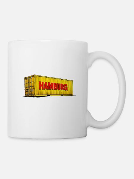 Hamburg Gelber Container Design - Tasse - Weiß