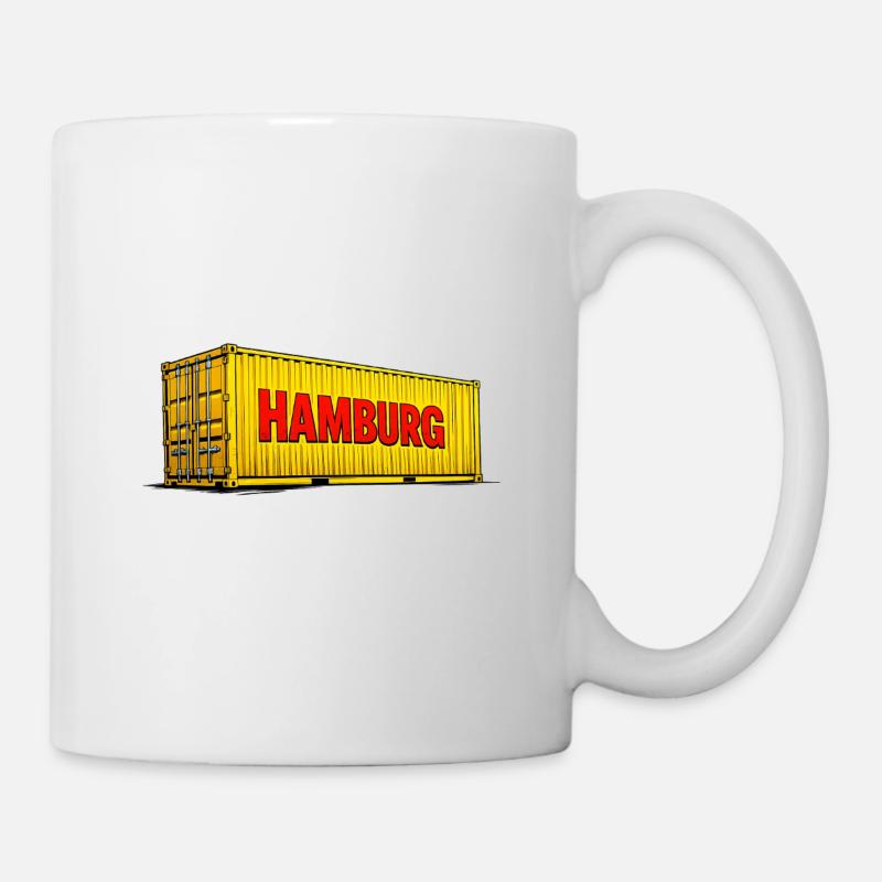 Hamburg Gelber Container Design - Tasse - Weiß