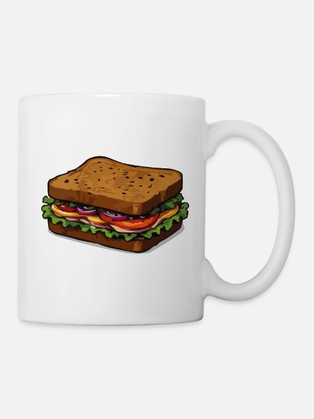 Sandwich Illustration - Tasse - Weiß