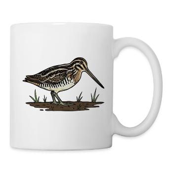 Bécassine Marais Snipe Camouflage Oiseau - Mug blanc - blanc - Droite