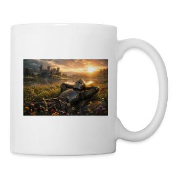 Sunset Knight by Castle Field - Mug - white - Right