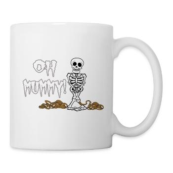 Oh Mummy! Witziges Halloween Skeleton - Tasse - Weiß - Rechts