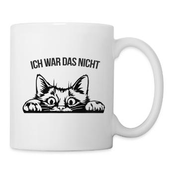 Ich war das nicht – schelmische Katze - Tasse - Weiß - Rechts