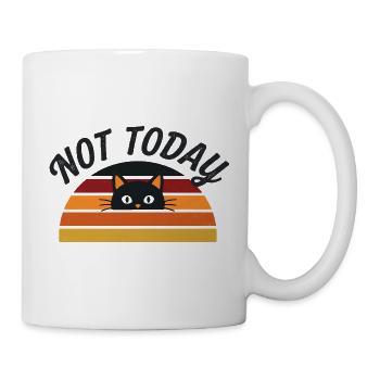 Not Today - Morgenmuffel Katzen Retro Design - Tasse - Weiß - Rechts